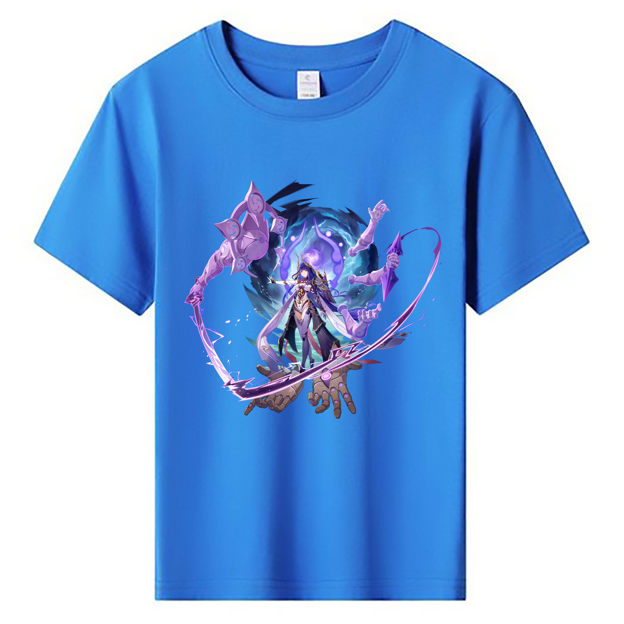 げんし神 雷電将軍 らいでんしょうぐん genshin Raiden Shogun 綿100％キッズTシャツ（フロントプリント）